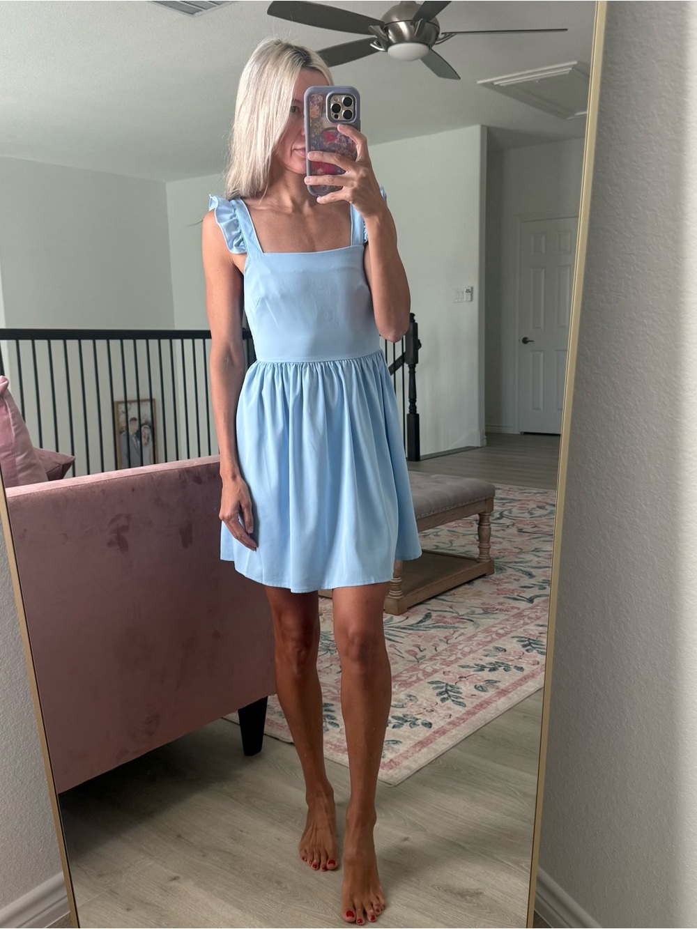 Petite XXS baby blue ruffle dress